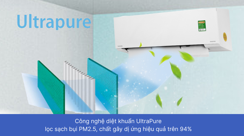 Máy lạnh - Toshiba Inverter 1.0 HP RAS-H10E2KCVG-V - Xuất sứ Thái Lan